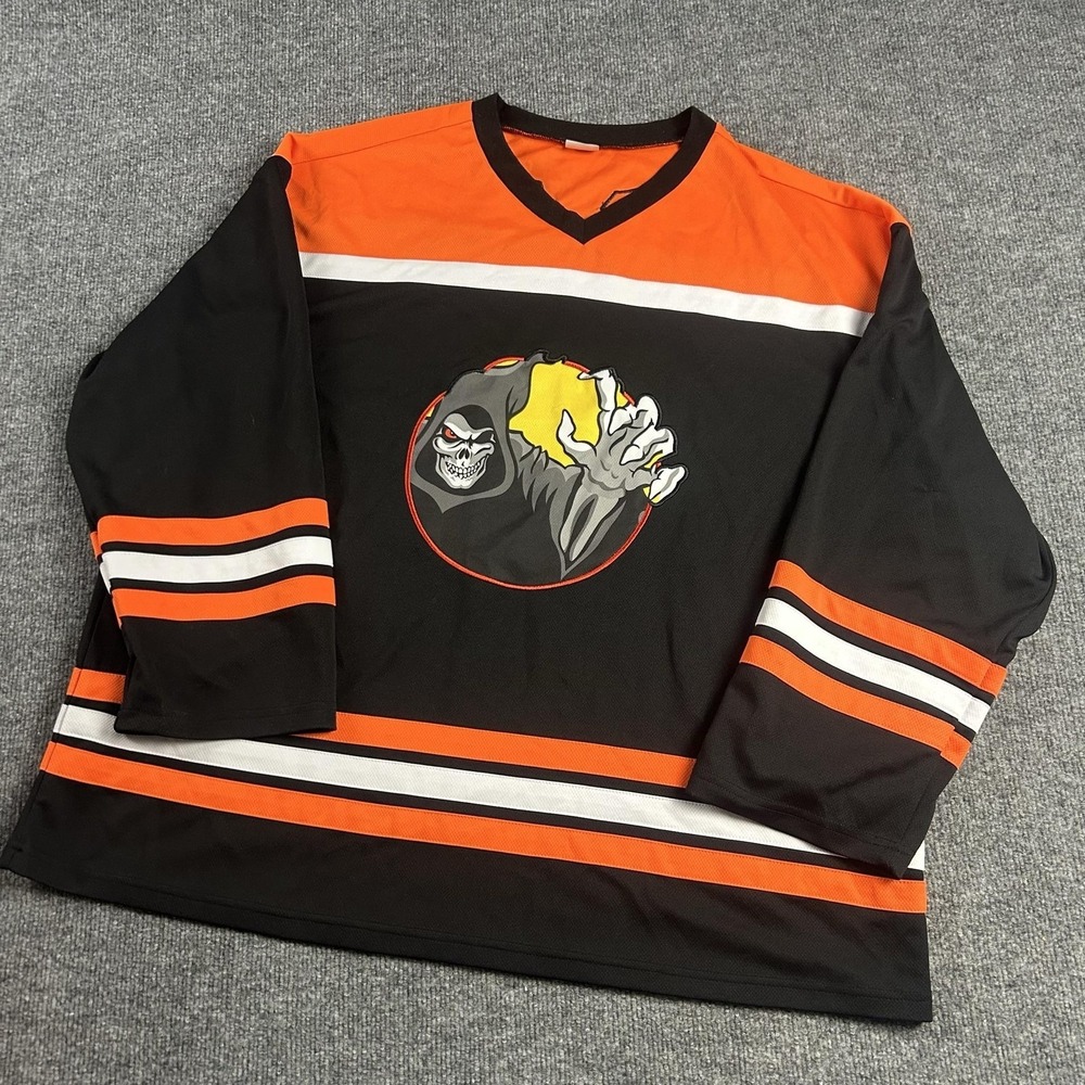 Spirit Halloween Reaper 31 Shirt Mens XL Black Orange Hockey Jersey